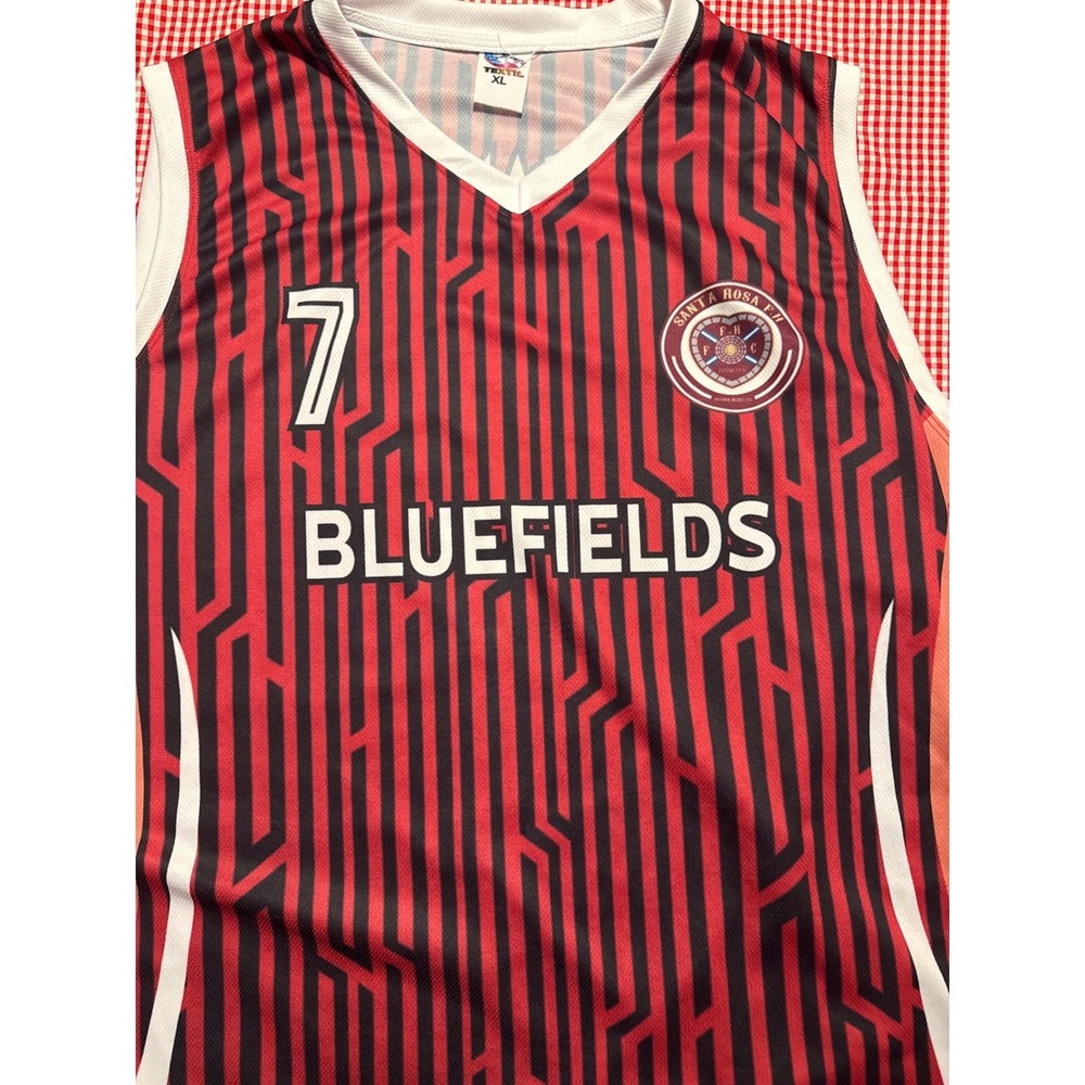 TEXTIL XL Bluefields Casanova 7 Soccer Jersey‎ Red Black Stripe
